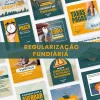 Pacote com Artes | Regularização Fundiária | Paleta Azul e Amarelo